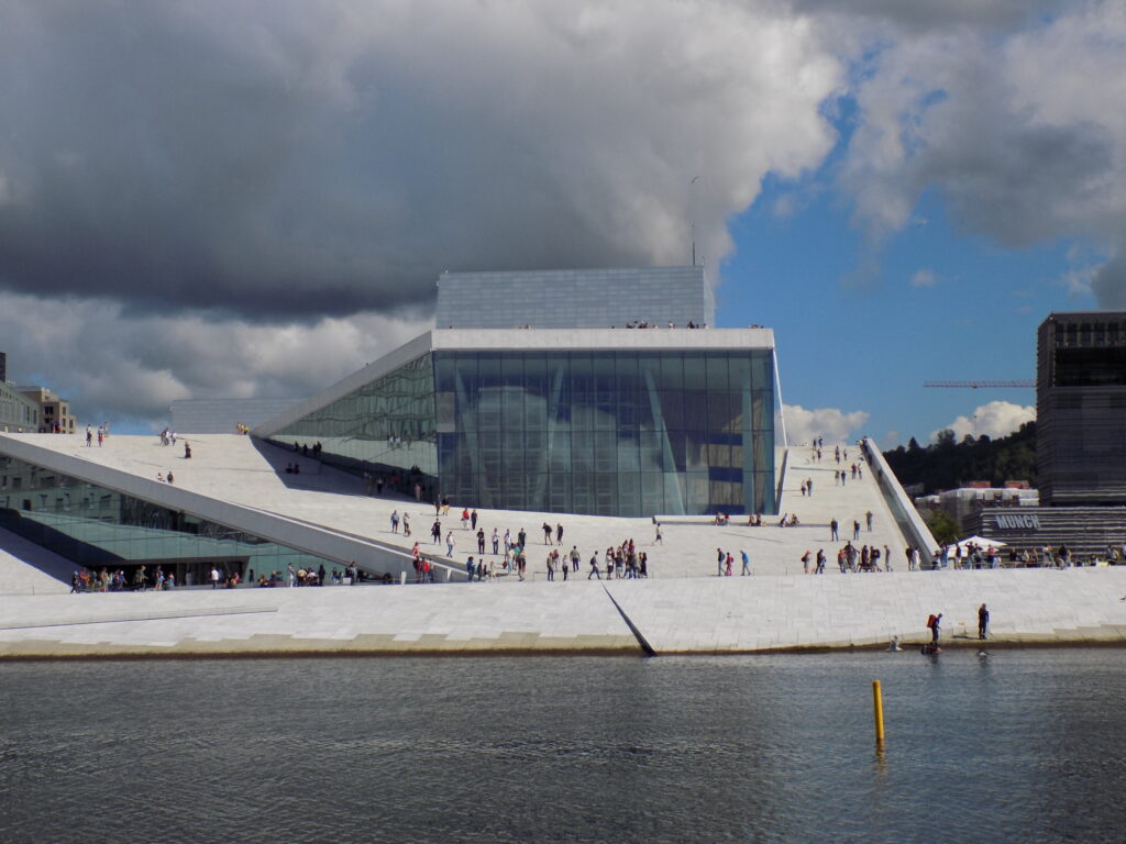 Oslo Opera House – winter sunlight gathering